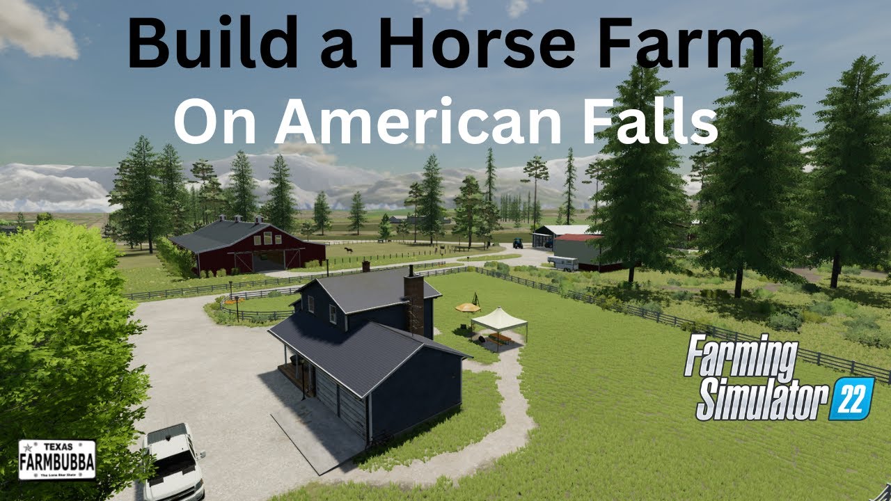 Building a Horse Farm on American Falls map in Farming Simulator 22