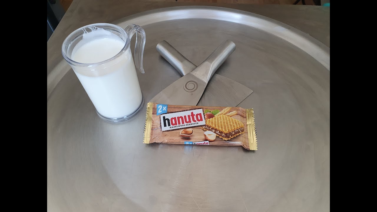 ASMR - Hanuta Wafers Ice Cream Rolls | Satisfying Video with Tingles and Tapping