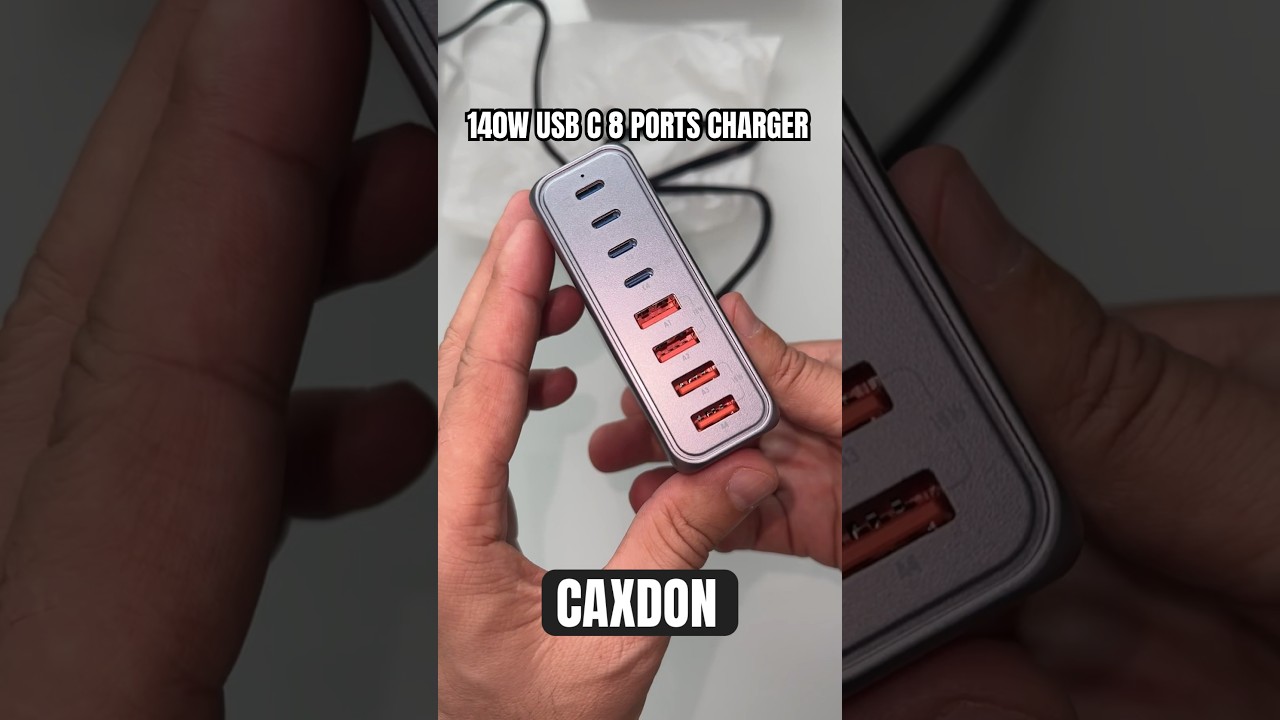 140W USB C Charger 8 Port GaN Charger, Portable Fast USB C Charging Station 65W Laptop Adapter