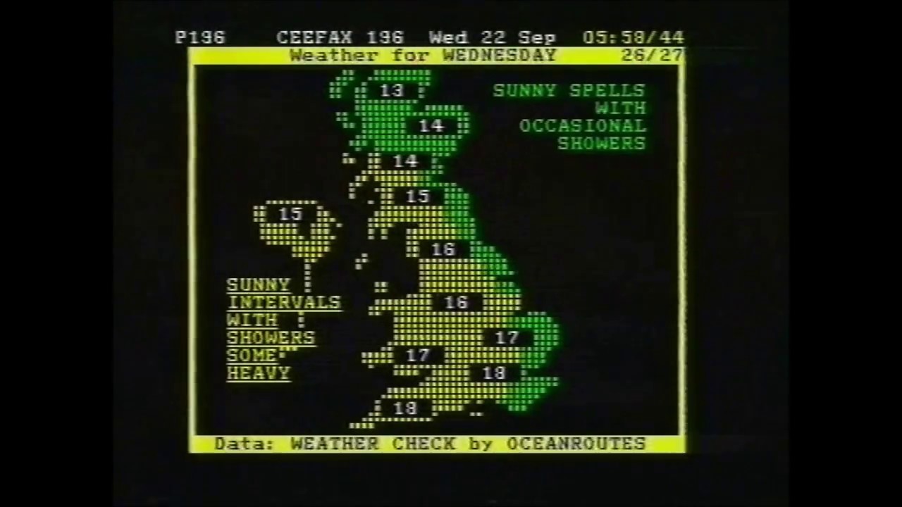 BBC1 Pages From Ceefax - Wed 22 Sep 1993 - Slide Rule