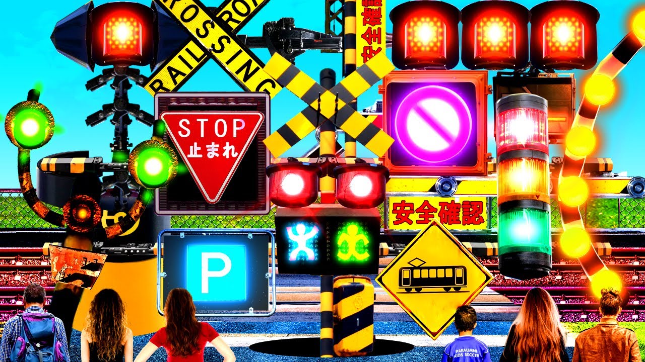 【踏切アニメ】とても楽しい音の変なふみきりカンカン😂😂😂Super fun sounding weird railroad crossing♪