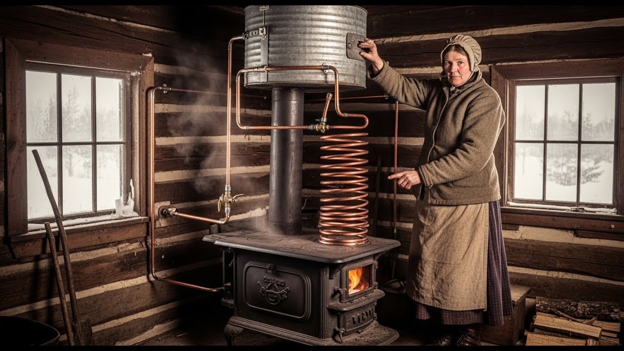 She Wrapped Copper Tubing Around Her Flue — Winter Proved It Heated Water For Free