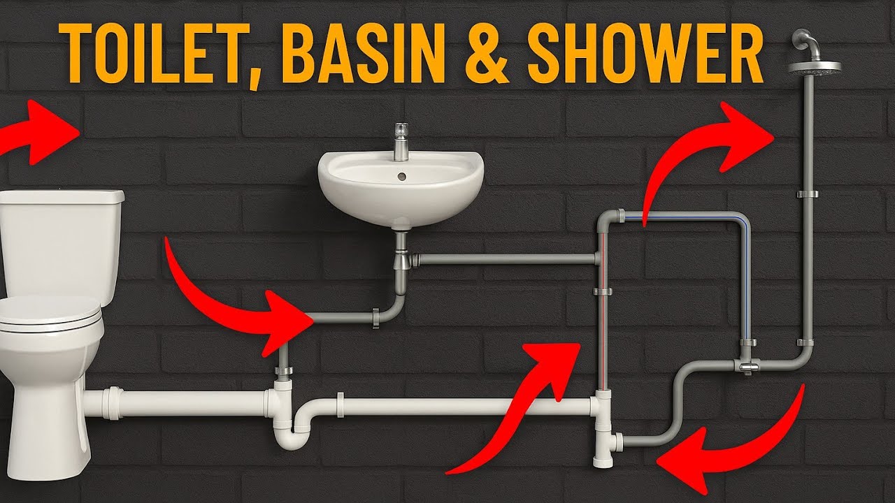How to Install Plumbing Pipes for Toilet, Basin & Shower | Complete Bathroom Piping Guide