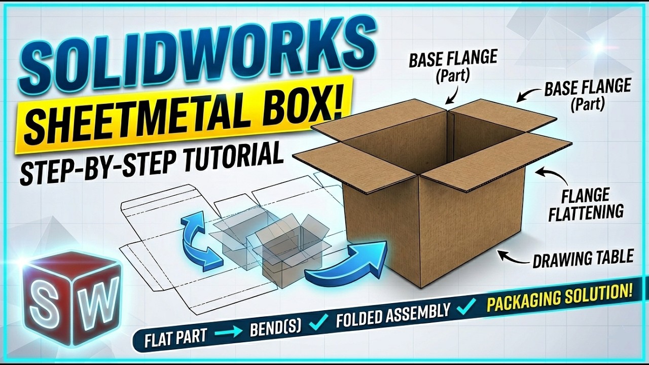 SolidWorks SheetMetal Tutorial: How to make a Packaging Cardboard Box !!