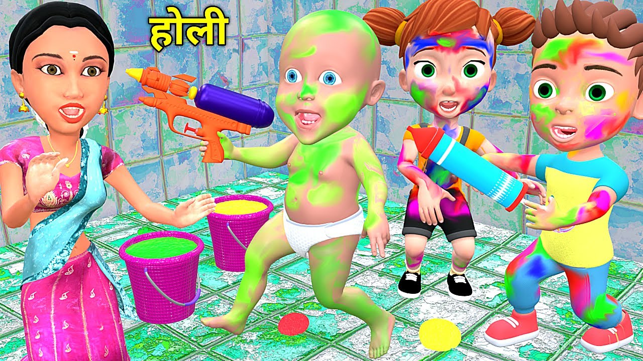 PAAGAL BABU 60 | चिंटू चिंकी की होली | Holi | cartoon | pagal beta | comedy video | cs bisht vines