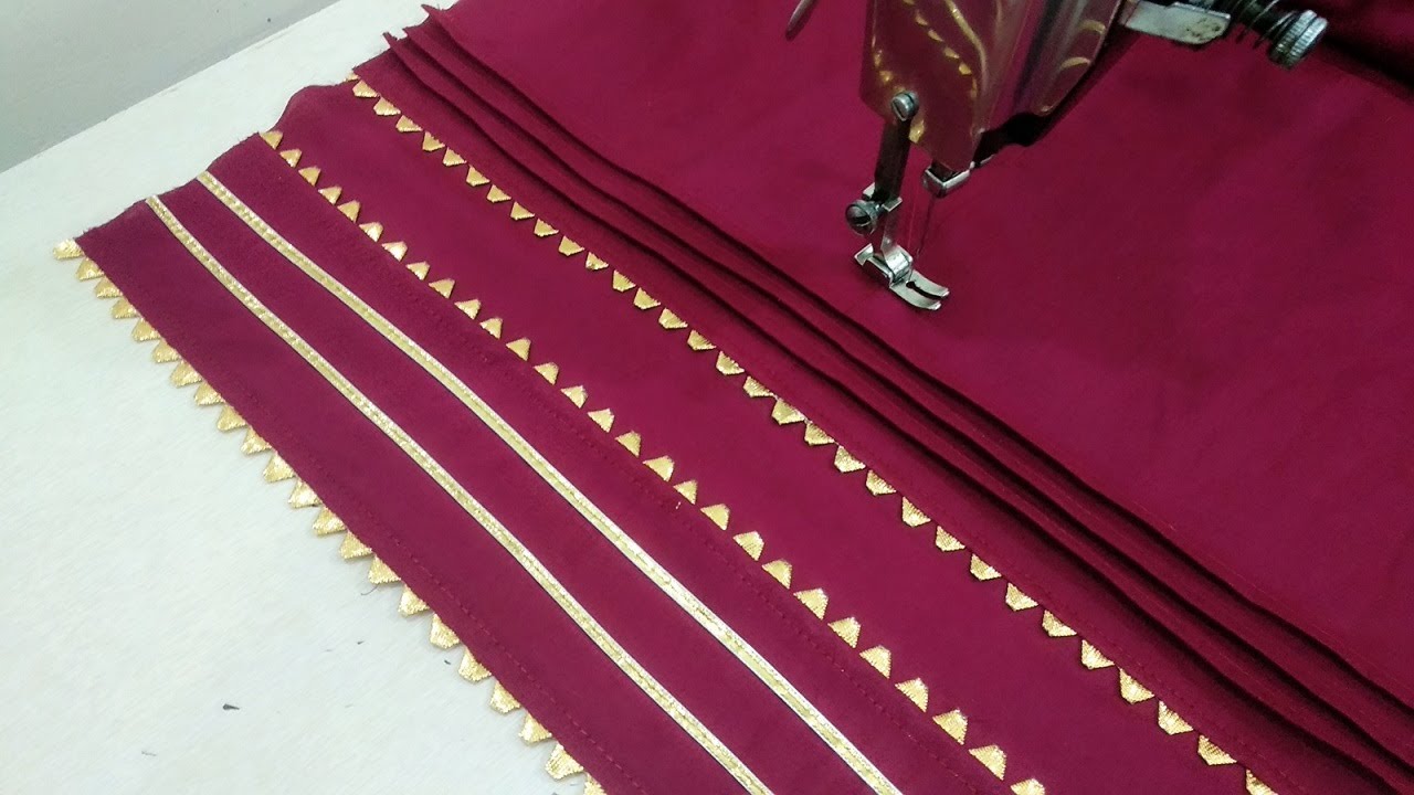 Pintucks Palazzo Design with Lace | Beautiful Trouser Design with Gotta Patti Lace | Reet Designs