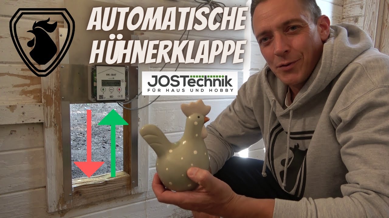 Hühner Tipp 35 - Automatische Hühnerklappe mit echter Nothalt- und Notöffnungsfunktion - JOSTechnik