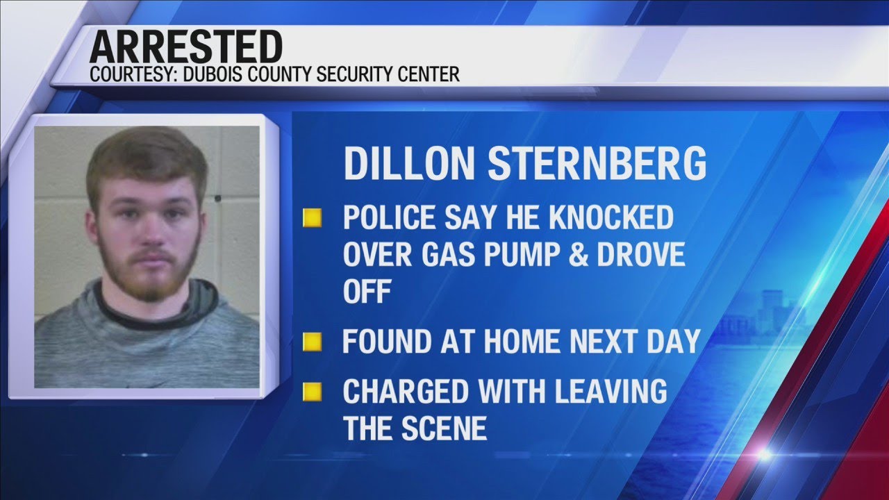 A man allegedly hits a gas pump then drives away