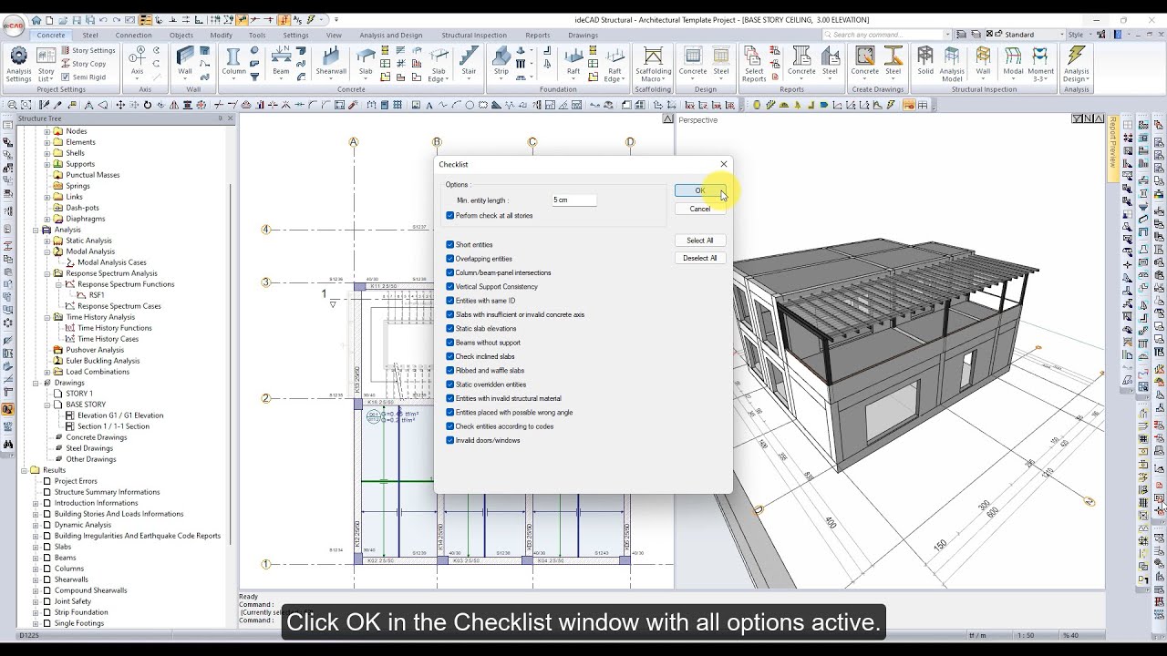 ideCAD Structural | Check Geometry and Failure | BIM Software for Structural Engineering