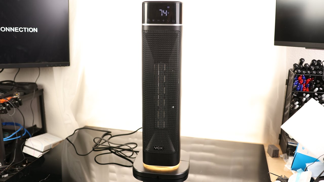 Space Heater,VCK 24" 12ft/s Fast Quiet Heating Portable Electric Heater with Remote,Night Light