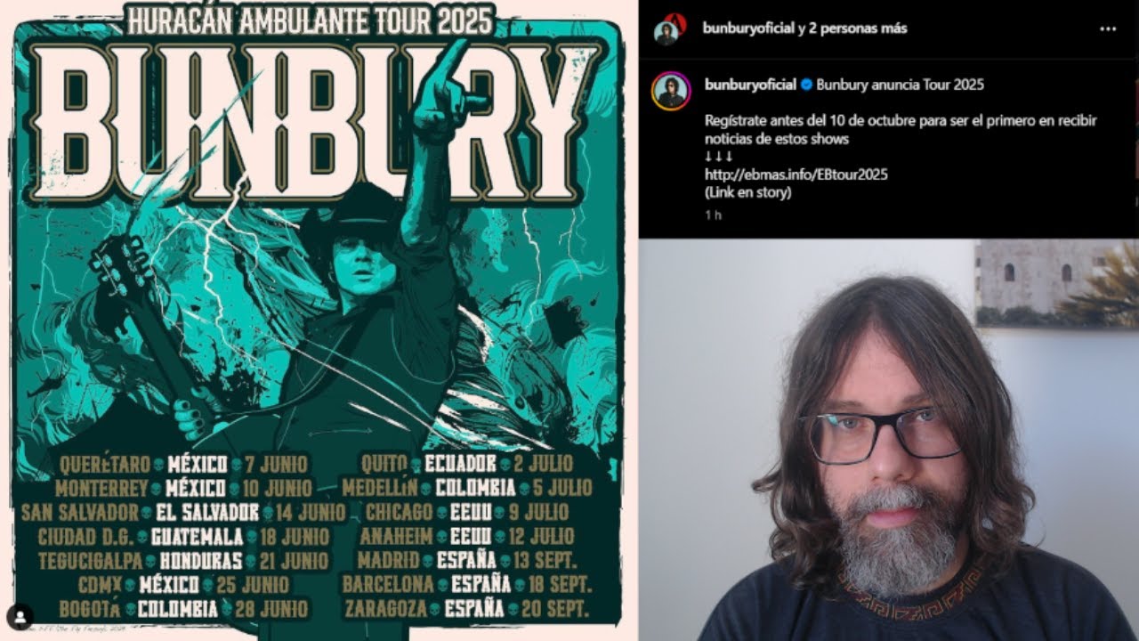 BUNBURY ANUNCIA GIRA CON EL HURACÁN AMBULANTE PARA 2025