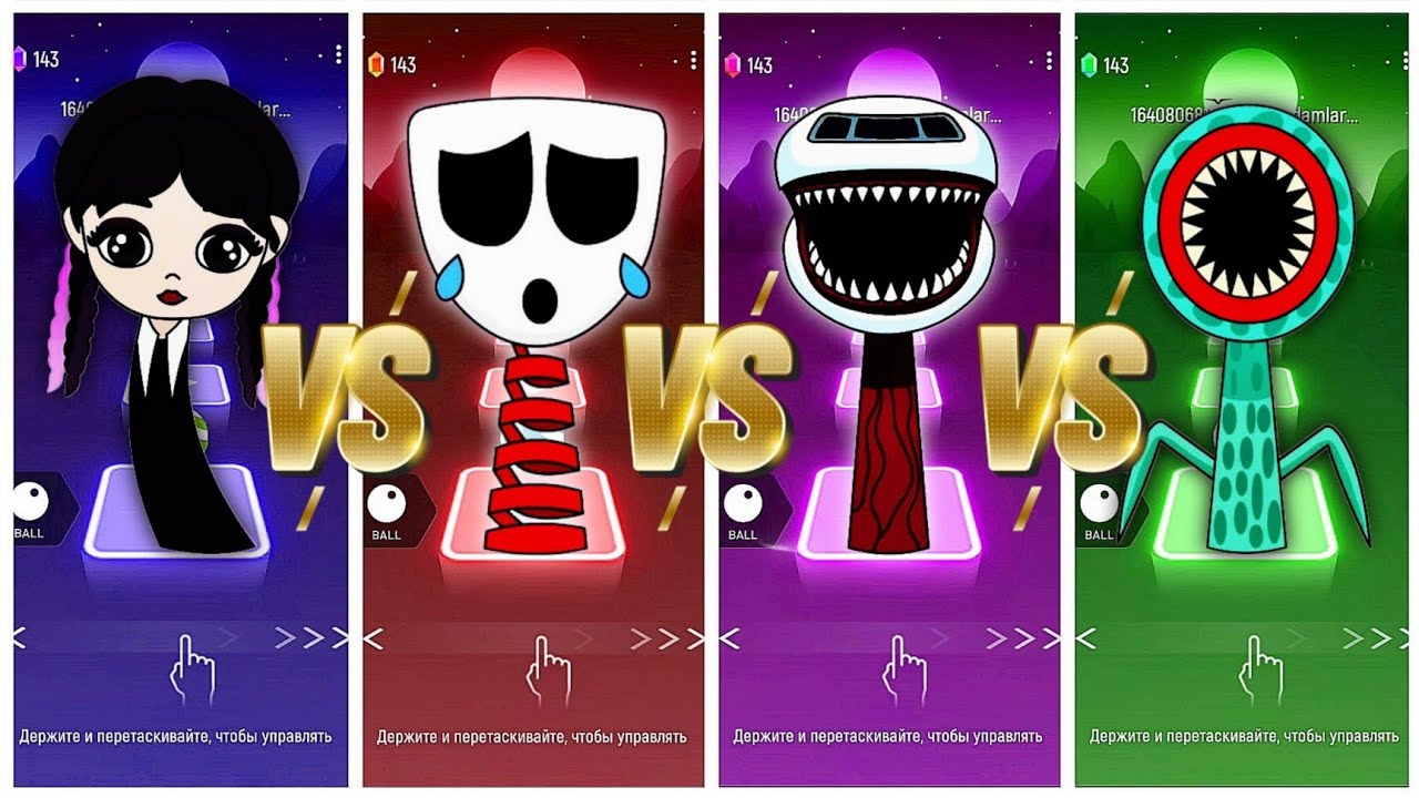 SPRUNKI OC WEDNESDAY VS GANGLE VS INFECTED SKY VS SEA EATHER COFFIN DANCE SONG IN TILES HOP