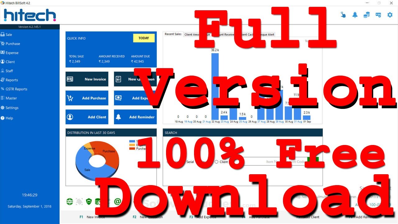 Free Billing Software with GST | Hitech BillSoft Billing Software Full Version