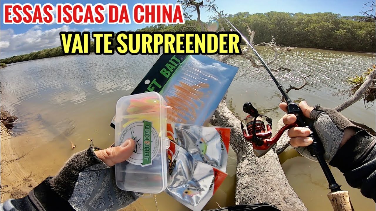 Usei essas MICRO ISCAS do AliExpress na pescaria de ROBALOS de Barranco - ULTRA LIGHT