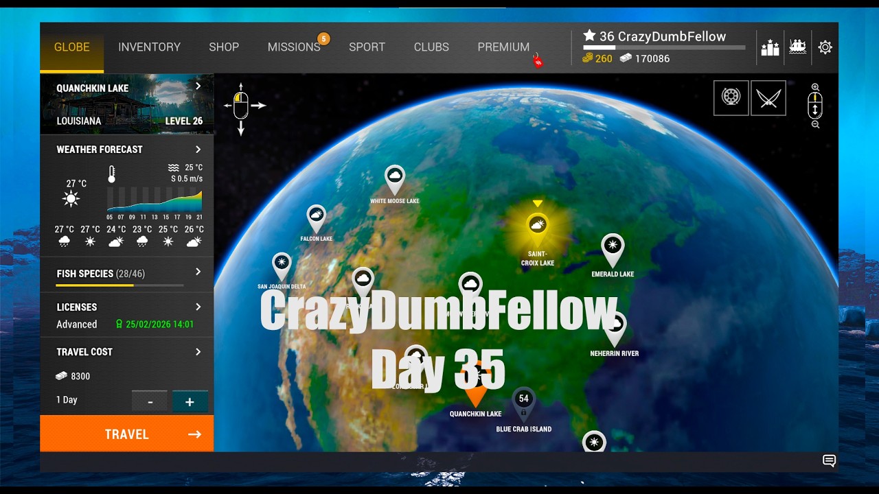 CrazyDumbFellow Day 35 AI Said Go To Saint-Croix Fishing Planet From The Beginning Part 2