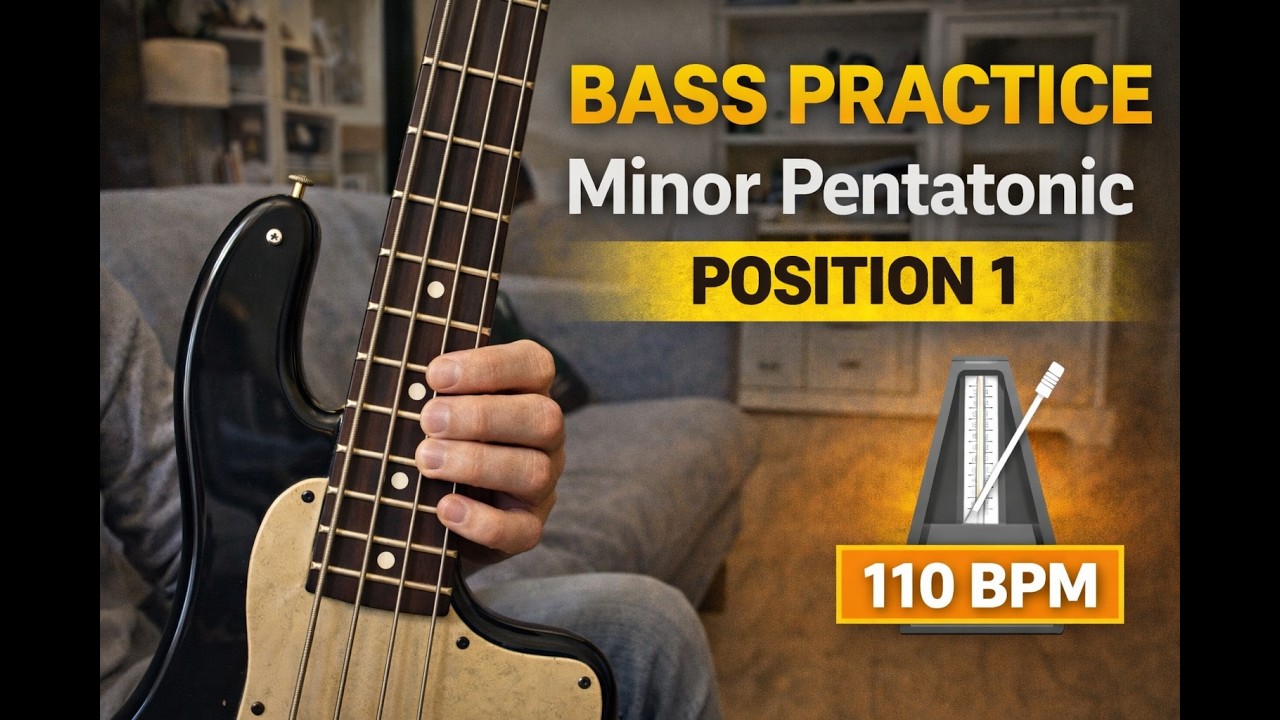 Bass Practice – Minor Pentatonic Position 1 (110 BPM)
