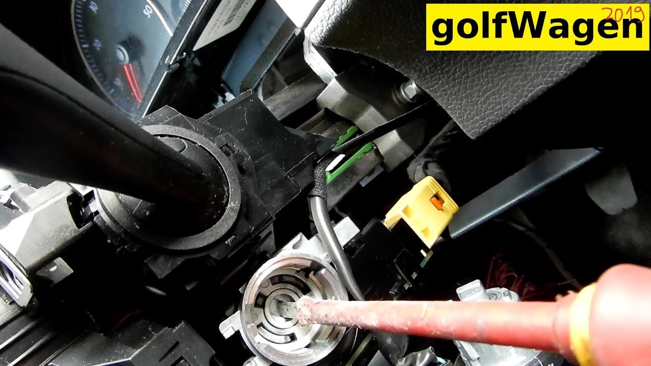 VW Golf 5 ignition lock cylinder removal