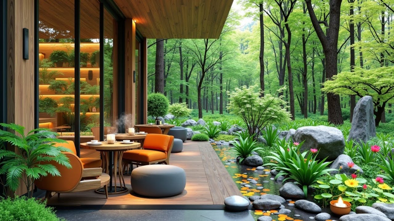 Spring Jazz Cafe Ambience &ndash; Relaxing Smooth Jazz & Forest Coffee Vibes