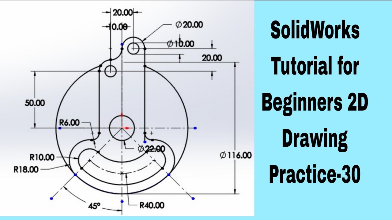 SolidWorks Tutorial for Beginners 2D Drawing Practice-30