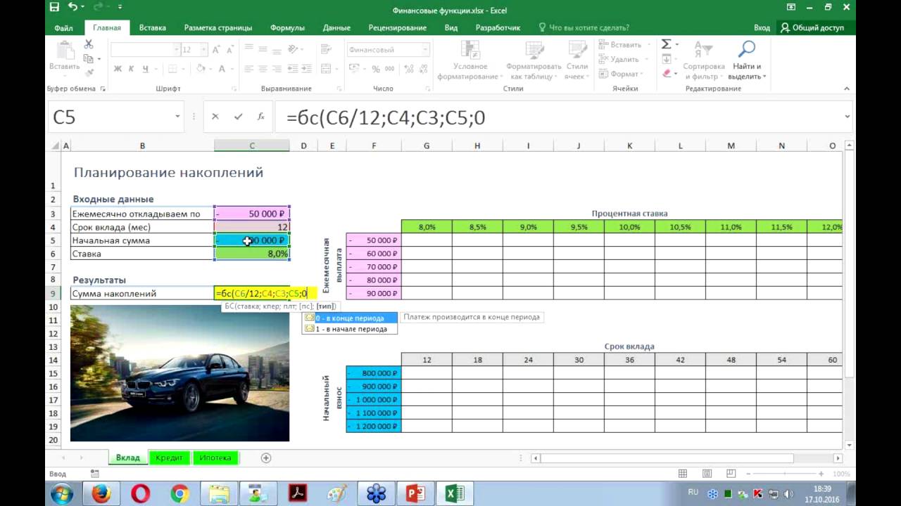 Финансовые функции в Excel и их применение в анализе 