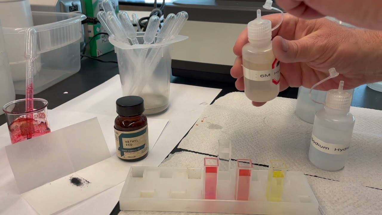 Collect the data for the spectrophotometric determination of the Ka of methyl red