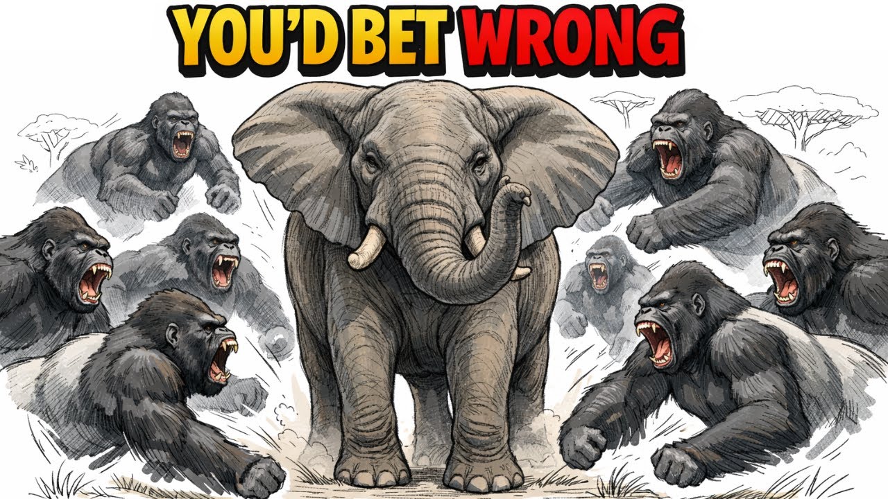 10 Gorillas vs 1 Elephant — Everyone Gets This Wrong
