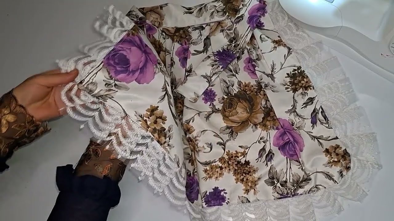 mutfak önlüğü dikimi✂️dantelli çiçekli kolay dikim Adım Adım Dikiş!(kolay)