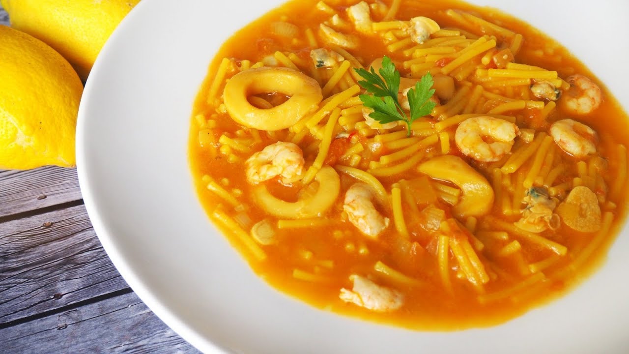 FIDEOS A LA MARINERA CON CALAMARES