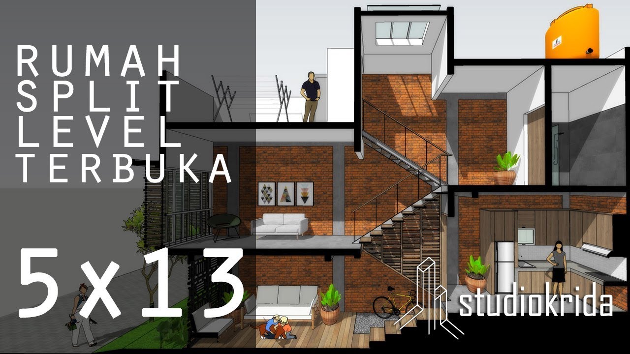 RUMAH SPLIT LEVEL TERBUKA DI 5X13 M2