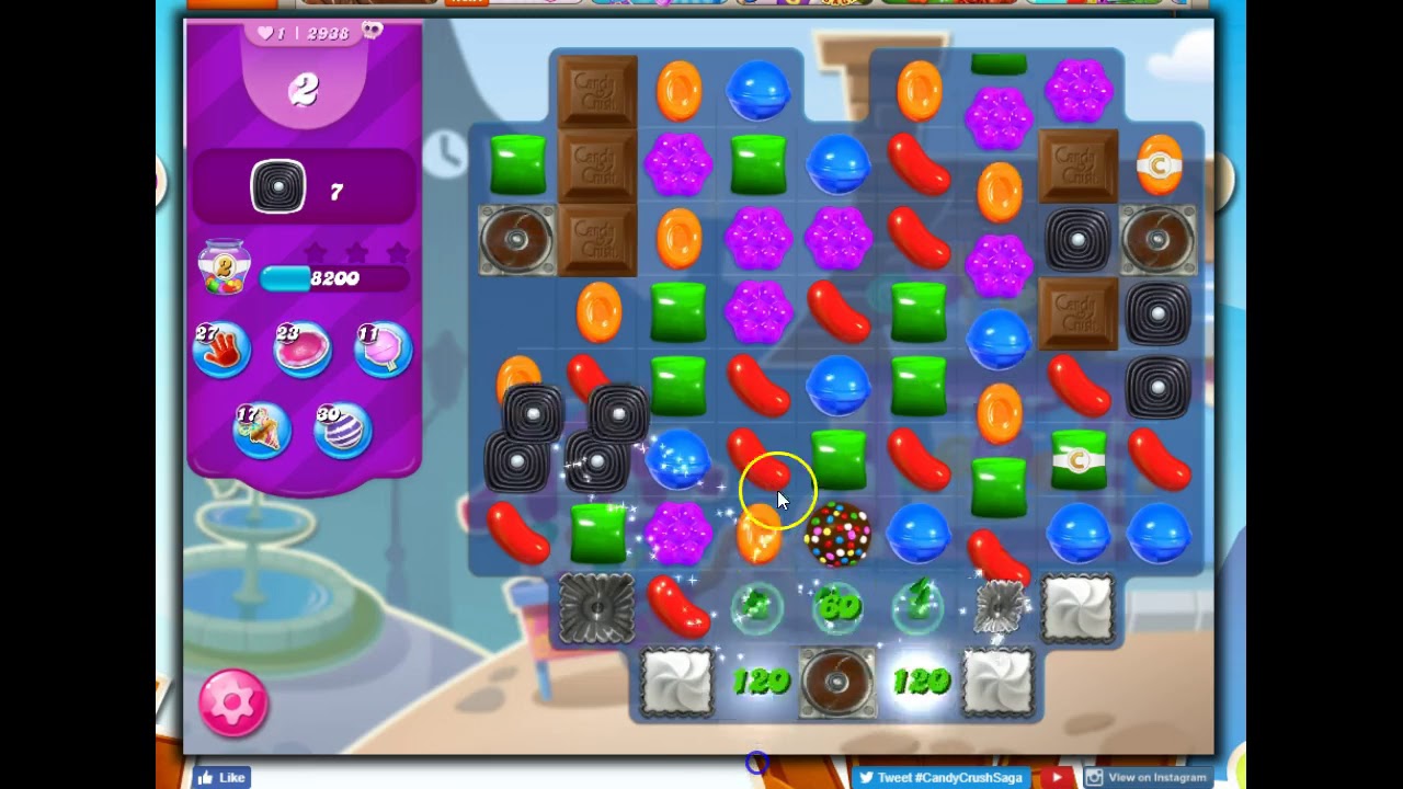 Candy Crush Level 2938 Talkthrough, 10 Moves 0 Boosters