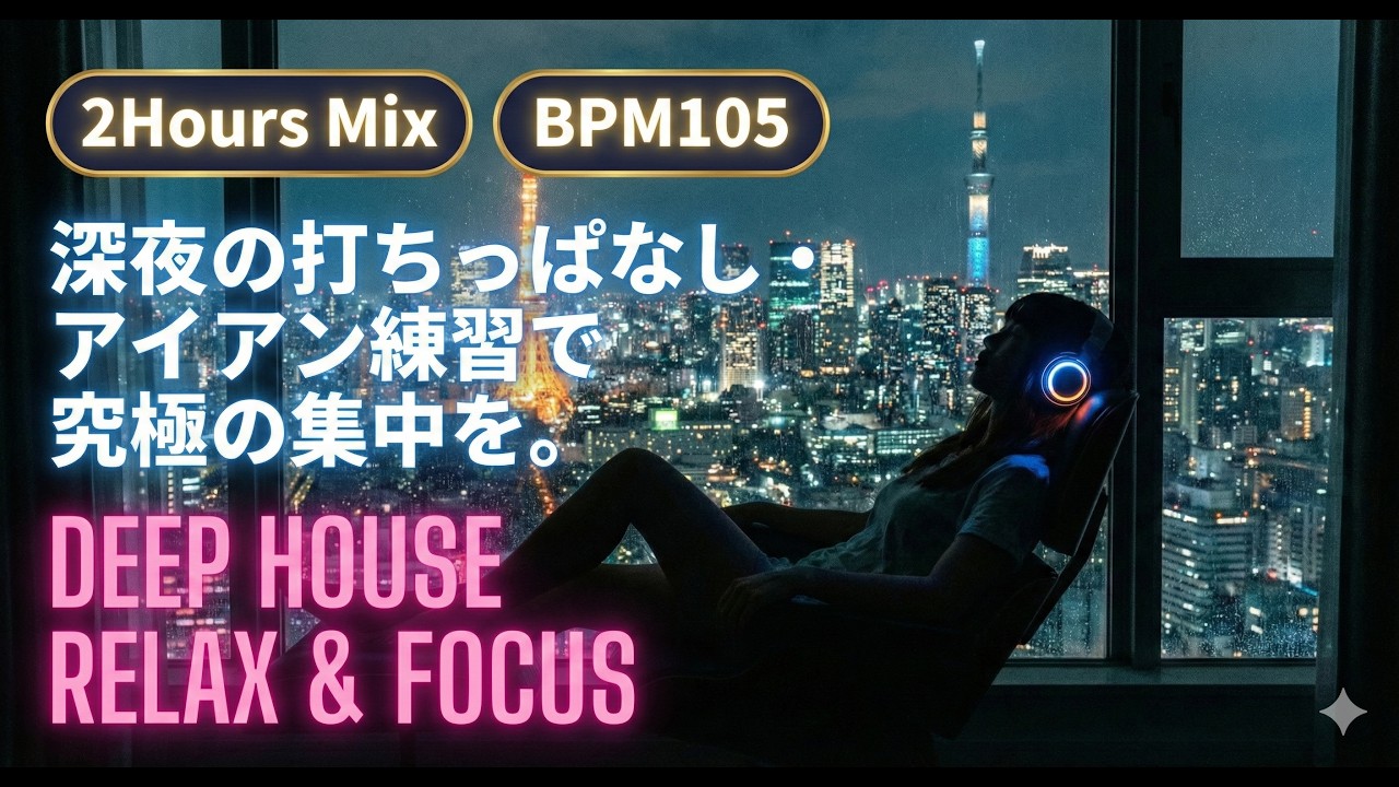 【ゴルフ練習用】105 BPMでアイアンの芯を捉える。深夜の打ちっぱなし・ミート率向上のためのDeep House Mix