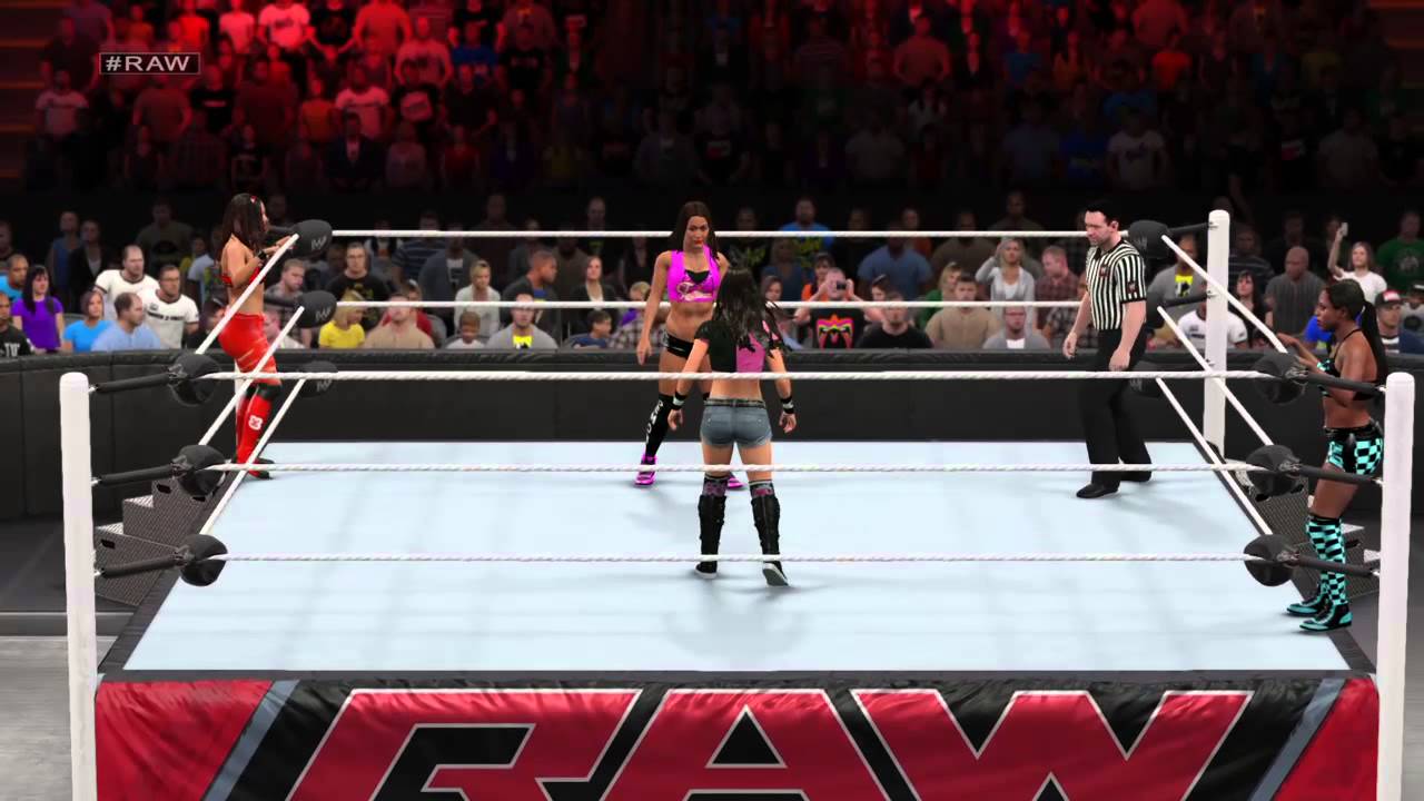WWE 2K15 Nikki and Brie Bella vs Naomi and AJ Lee