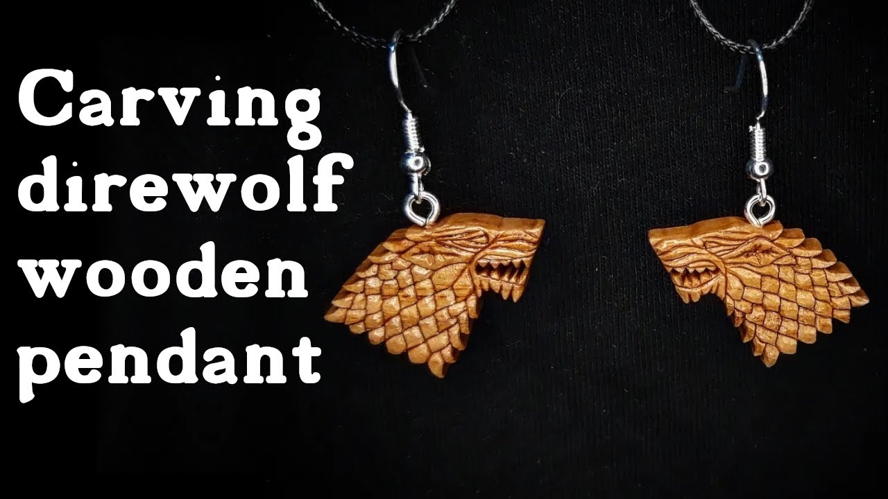 Carving a wooden Stark sigil earrings from Game of Thrones