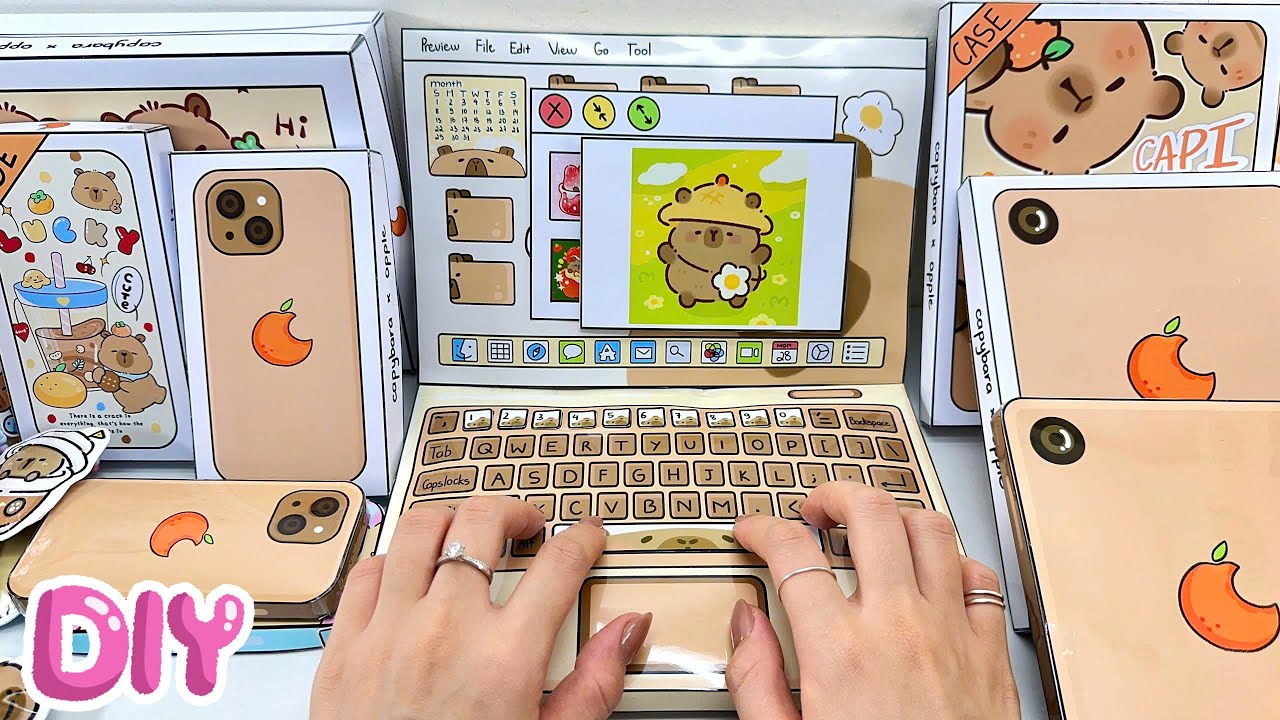 (🍎 Paper DIY 🍎) Apple X Capybara Blind Bag 1000$ | Iphone, Ipad, Macbook | ASMR