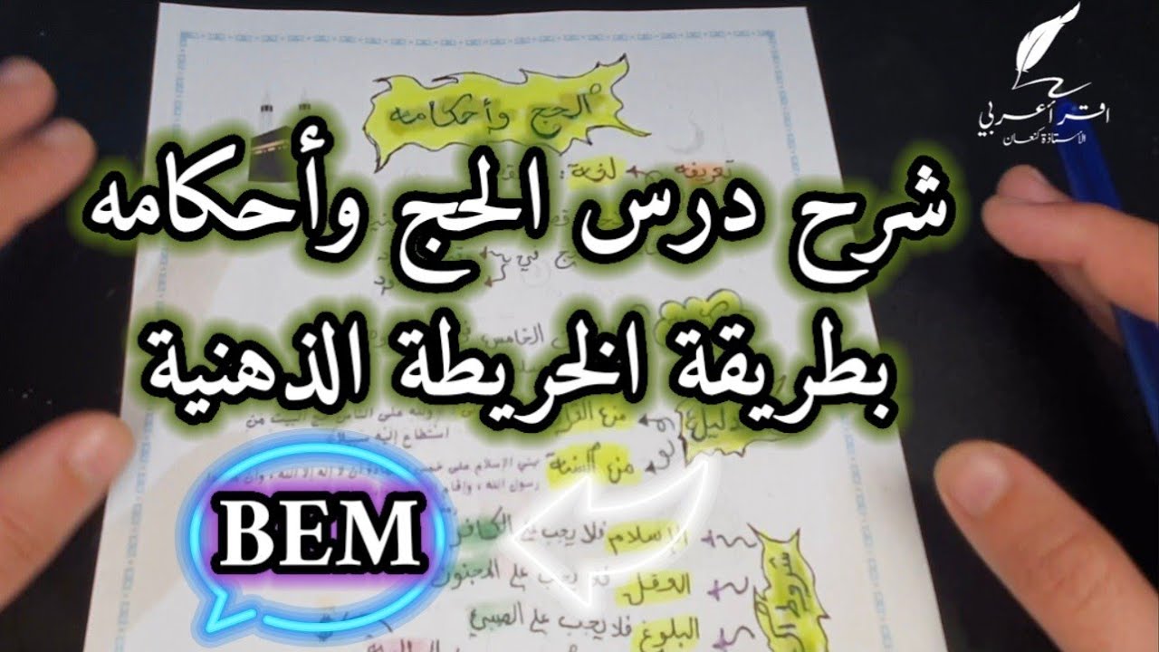 مراجعة درس الحج وأحكامه بطريقة الخريطة الذهنية للسنة الرابعة متوسط