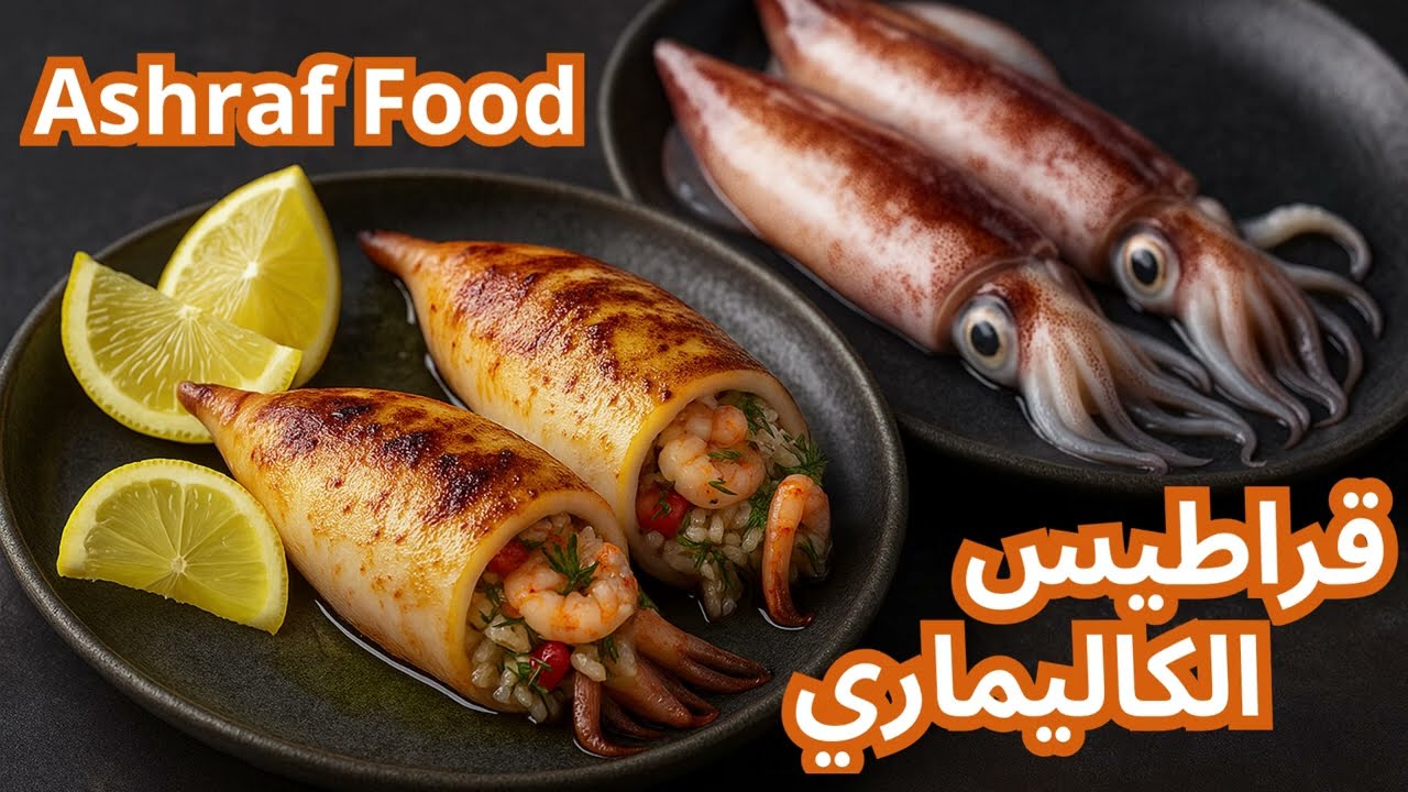 قراطيس الكاليماري المحشية @Ashraf Food