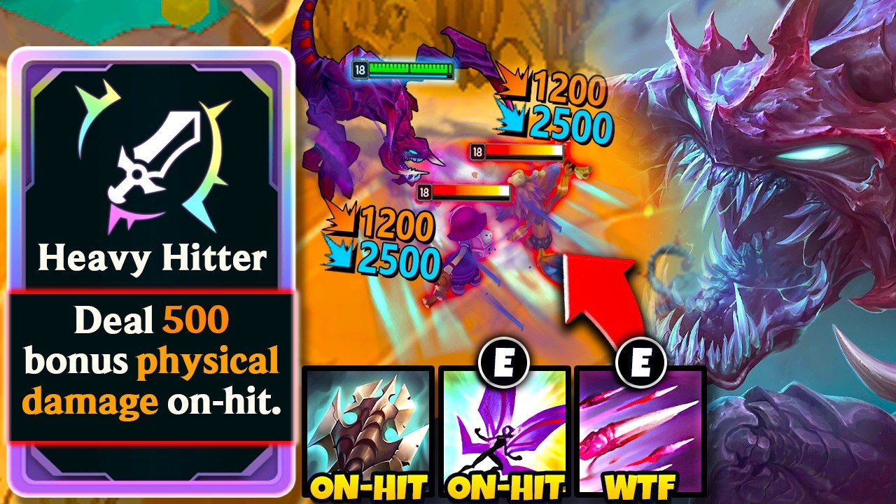 When Cho'Gath becomes an On-Hit ASSASSIN in Arena... (Heavy Hitter, Titanic Hydra, Lulu E)