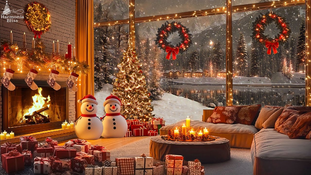 Christmas Music with Fireplace 🔥 Relaxing Christmas Music For Stress Relief 🎄 Christmas Music