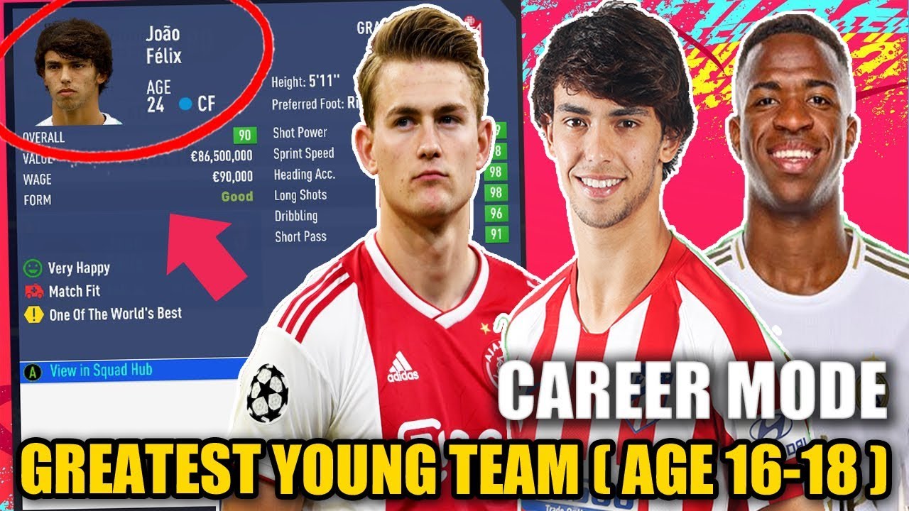 THE GREATEST YOUNG TEAM IN CAREER MODE!!! (16-18 years) - FIFA 19 (Joao Felix, Vinicius, De Ligt)