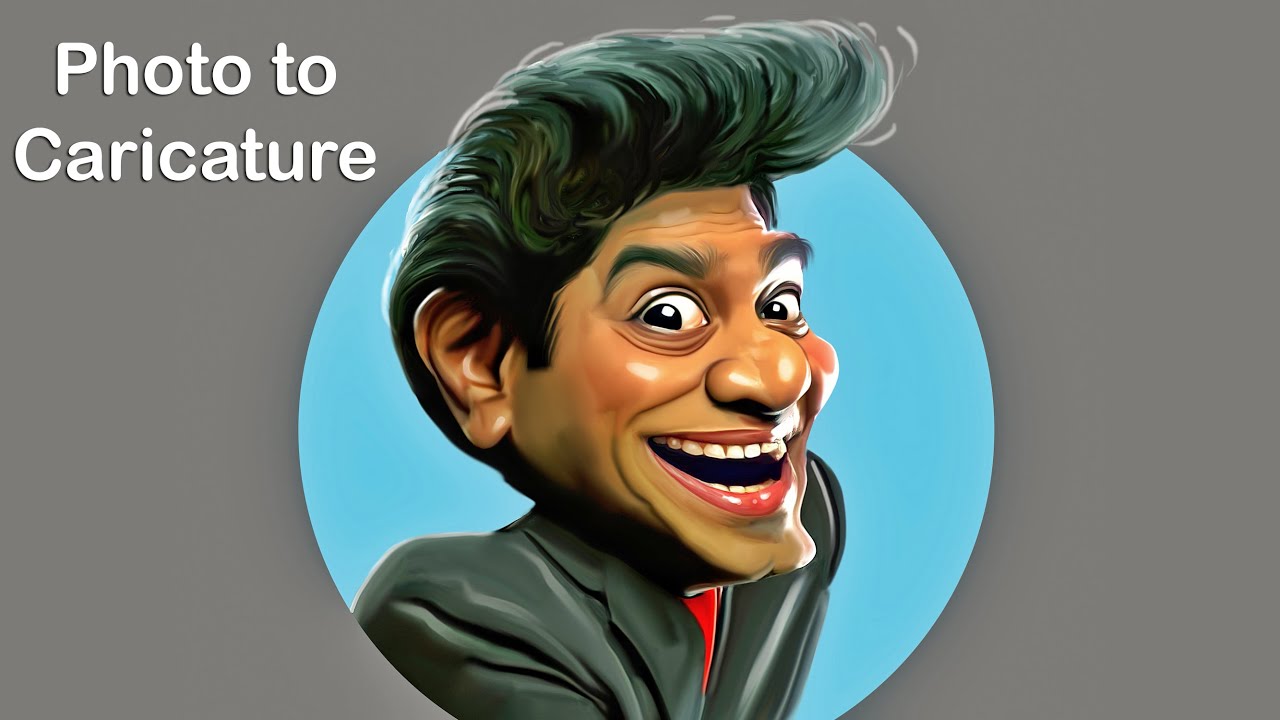 jony lever caricature art in photoshop 🤡