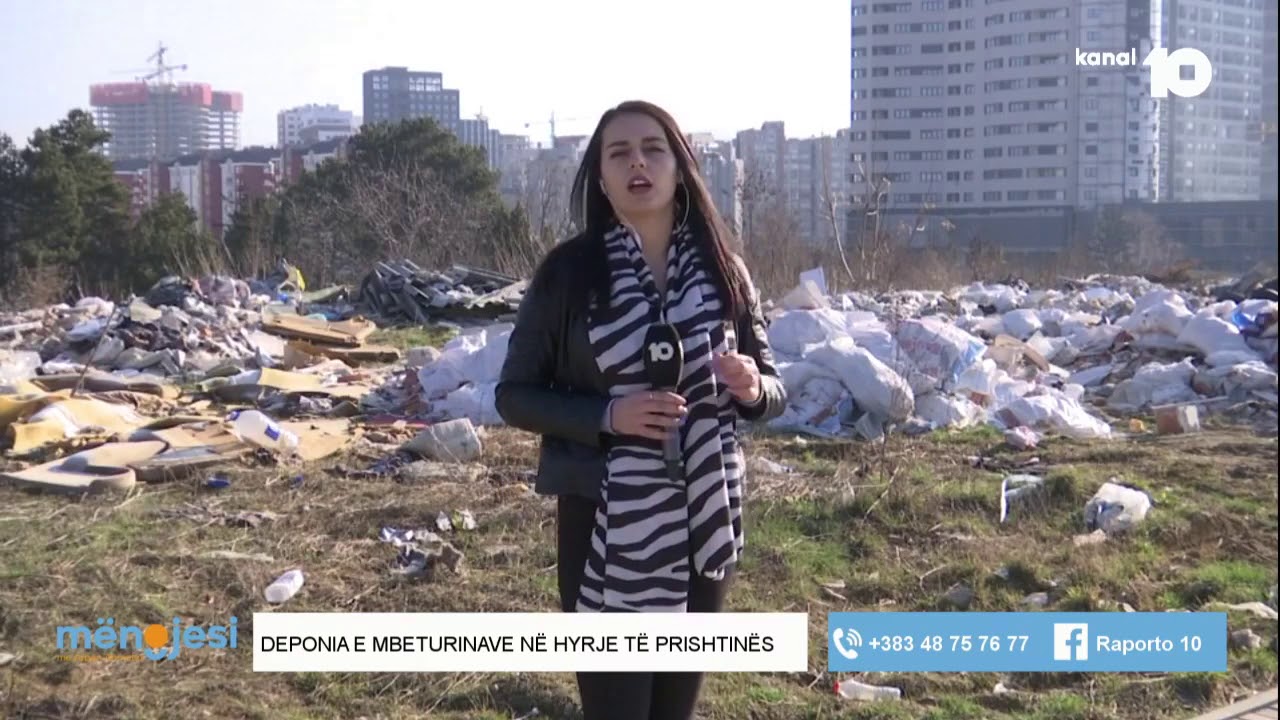 Deponia e mbeturinave në hyrje të Prishtinës