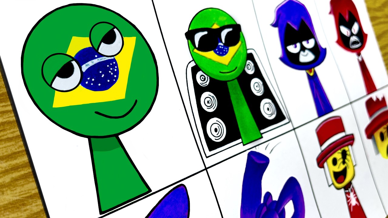 Рисунок Incredibox Sprunki OC: Normal VS Horror / NEW My Sprunki OC Phase