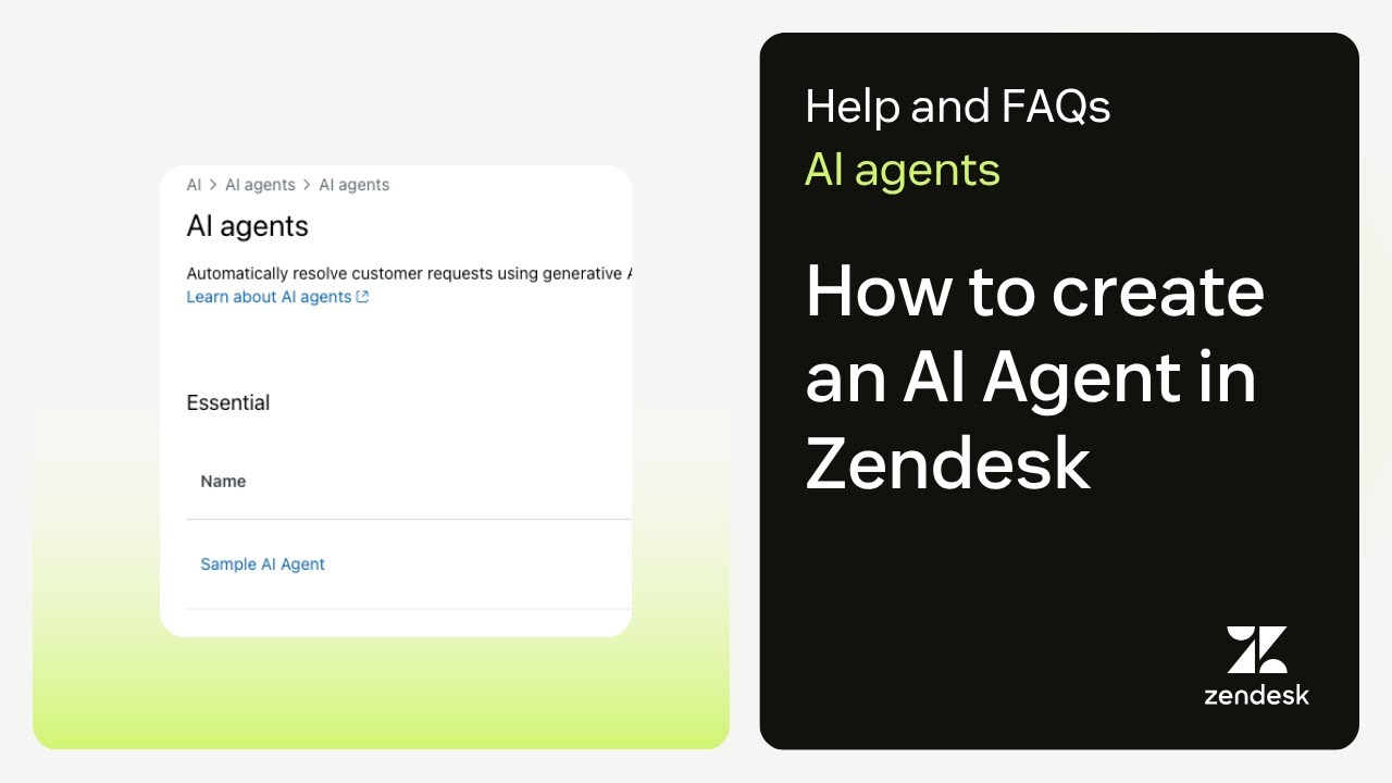 How to create an AI agent in Zendesk