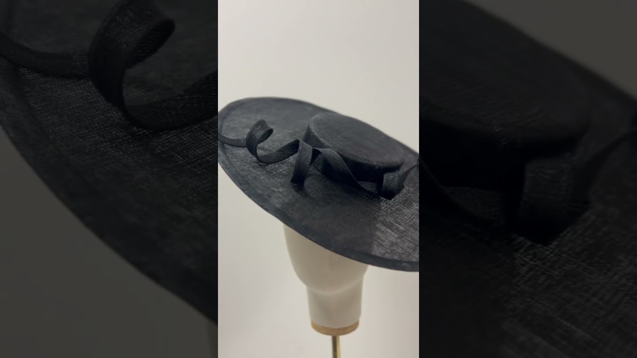 Designer Black Boater Hat, Handmade by Elena Shvab Millinery London. New collection #hat #handmade