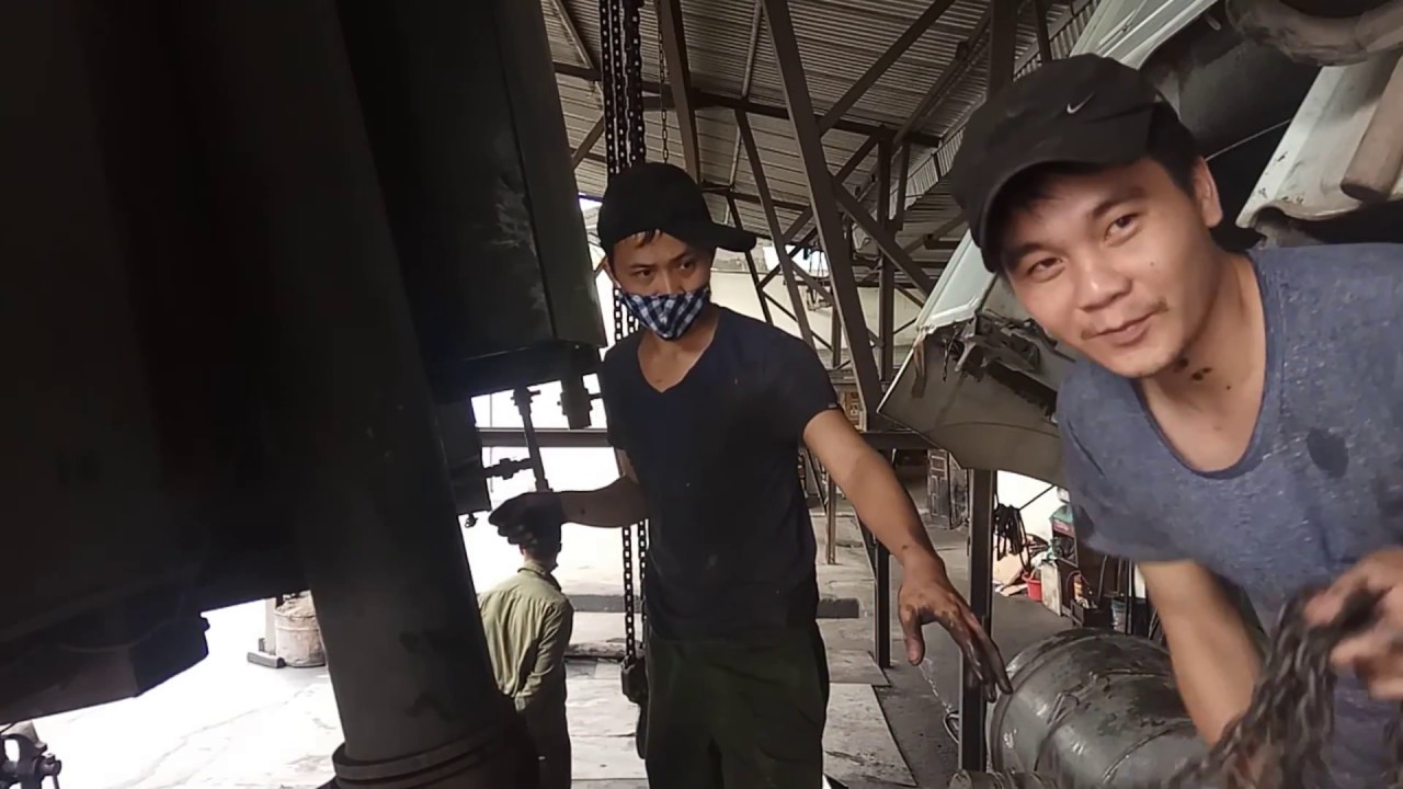 Tháo lắp tháp ben hyva howo