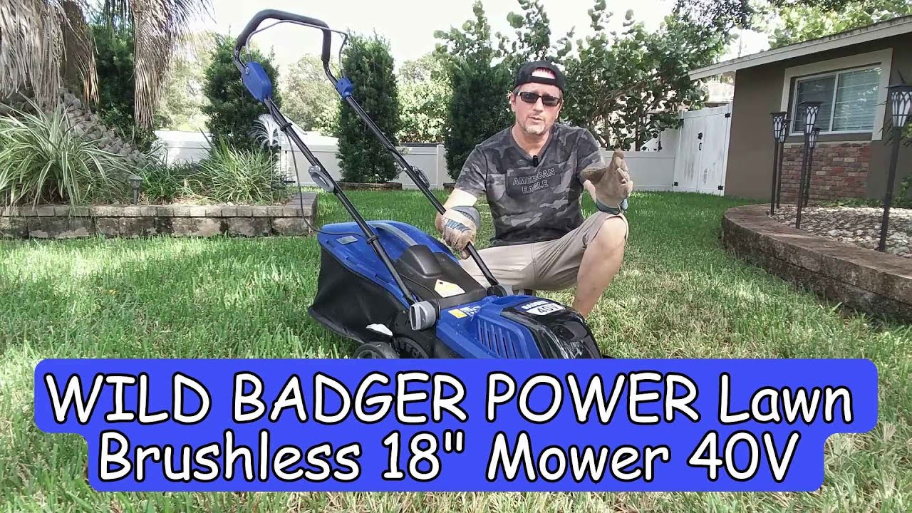 WILD BADGER POWER Cordless Lawn Mower 40V Brushless 18