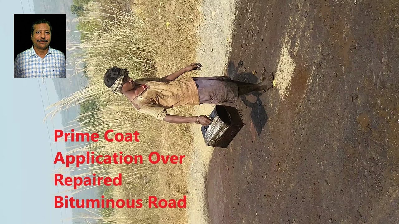 Prime Coat application over repaired bituminous road
