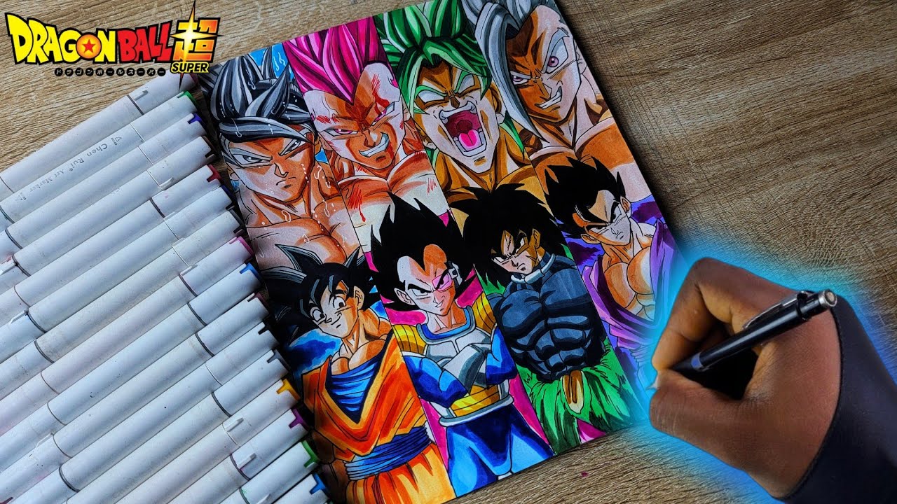 How to Draw The 4 Strongest Saiyan's As They First Form And Strongest form's🔥[ Dragonball ]