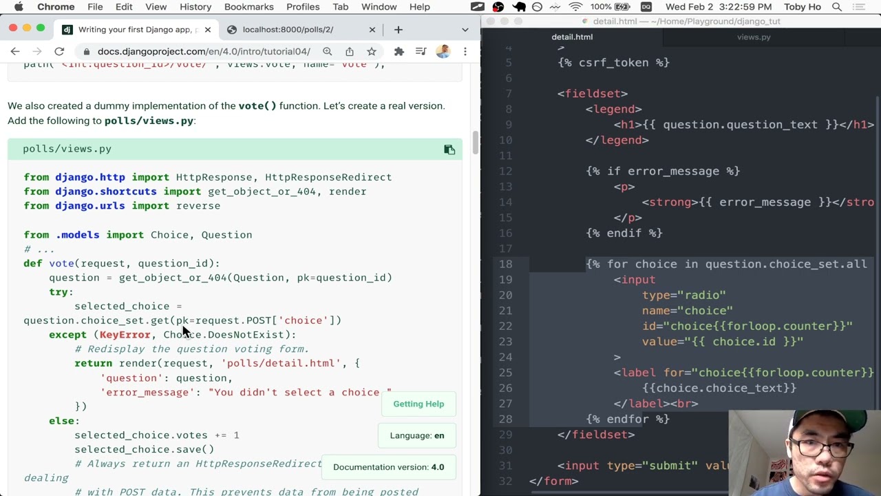 Django Tutorial Walkthrough 4A