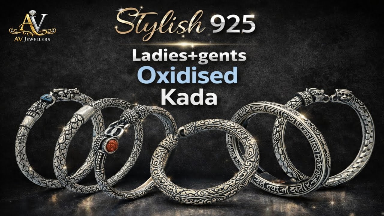 Latest 925 Silver Oxidised Kada Designs | Stylish Ladies + Gents Silver Collection 2026